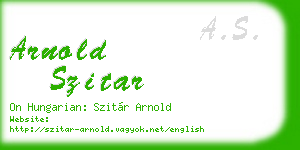arnold szitar business card