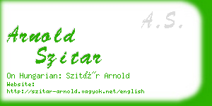 arnold szitar business card